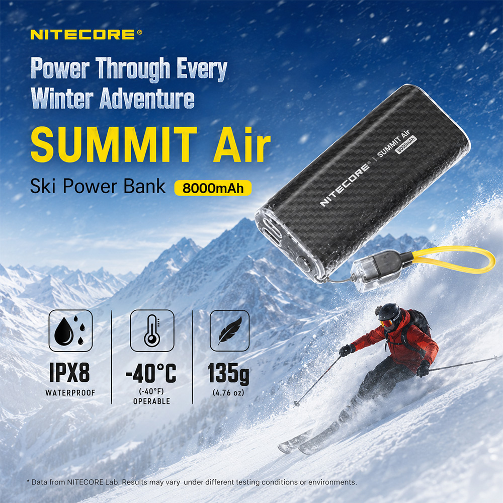 Gambar produk NITECORE Power Bank 8000mAh PD QC 3.0 IPX8 USB Type C RGB 22.5W - SUMMIT Air - Utama