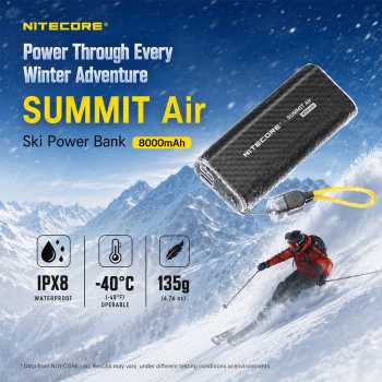 NITECORE Power Bank 8000mAh PD QC 3.0 IPX8 USB Type C RGB 22.5W - SUMMIT Air