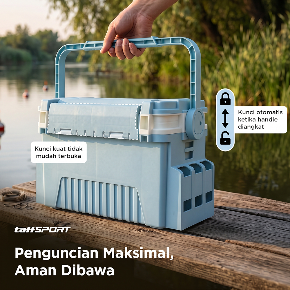 Gambar produk TaffSPORT Kotak Perkakas Pancing Fishing Tackle Box Double Layer 12L - JF-31 - 5