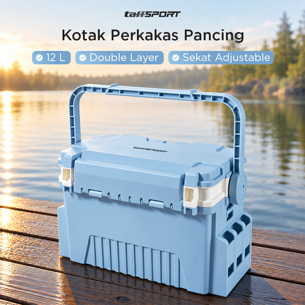 Gambar produk TaffSPORT Kotak Perkakas Pancing Fishing Tackle Box Double Layer 12L - JF-31 - Utama