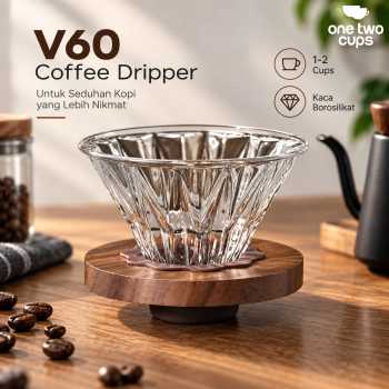 One Two Cups V60 Coffee Dripper Alat Seduh Kopi Manual Glass - SD-8106