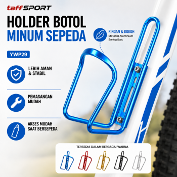 TaffSPORT Holder Botol Minum Sepeda Aluminium Bike Bottle Cage - YWP29