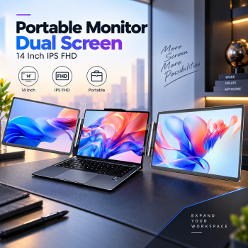 Gambar produk Taffware Portable Monitor Dual Screen Extender 14 Inch IPS FHD - HYX-B90D