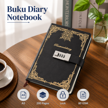 KaiRui Buku Diary Notebook Catatan Jurnal A5 200 Halaman with Lock - TD-495