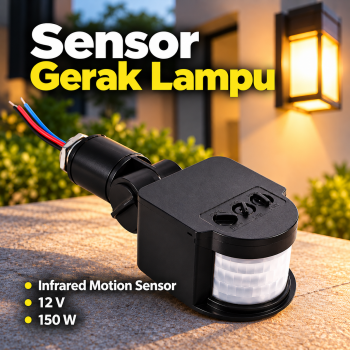 WeeTisa Sensor Gerak Lampu Otomatis PIR Motion Detector 12V 150W - Black
