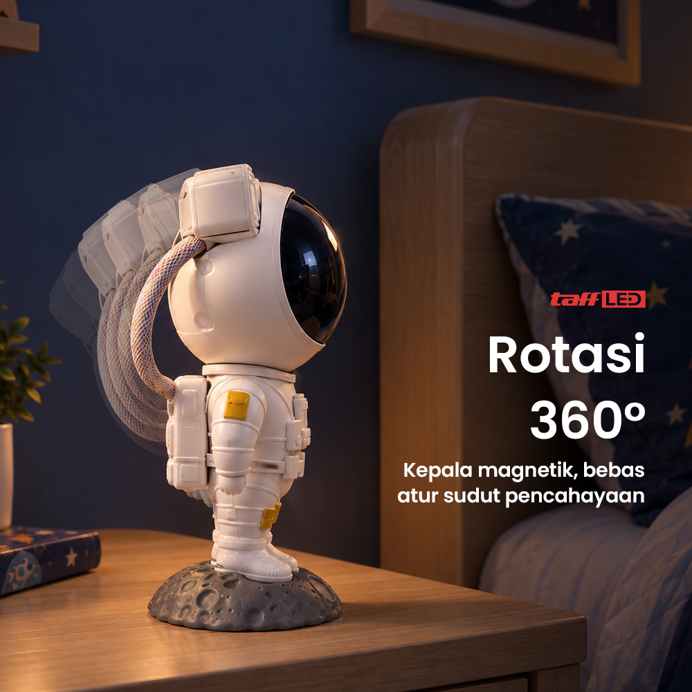 Gambar produk TaffLED Lampu Tidur Proyektor Astronaut Galaxy Light 8 Colors 240V 5W - HD481 - 2