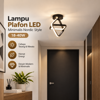 TaffLED Lampu Plafon LED Minimalis Nordic Style 3 Color 18-40W - Black