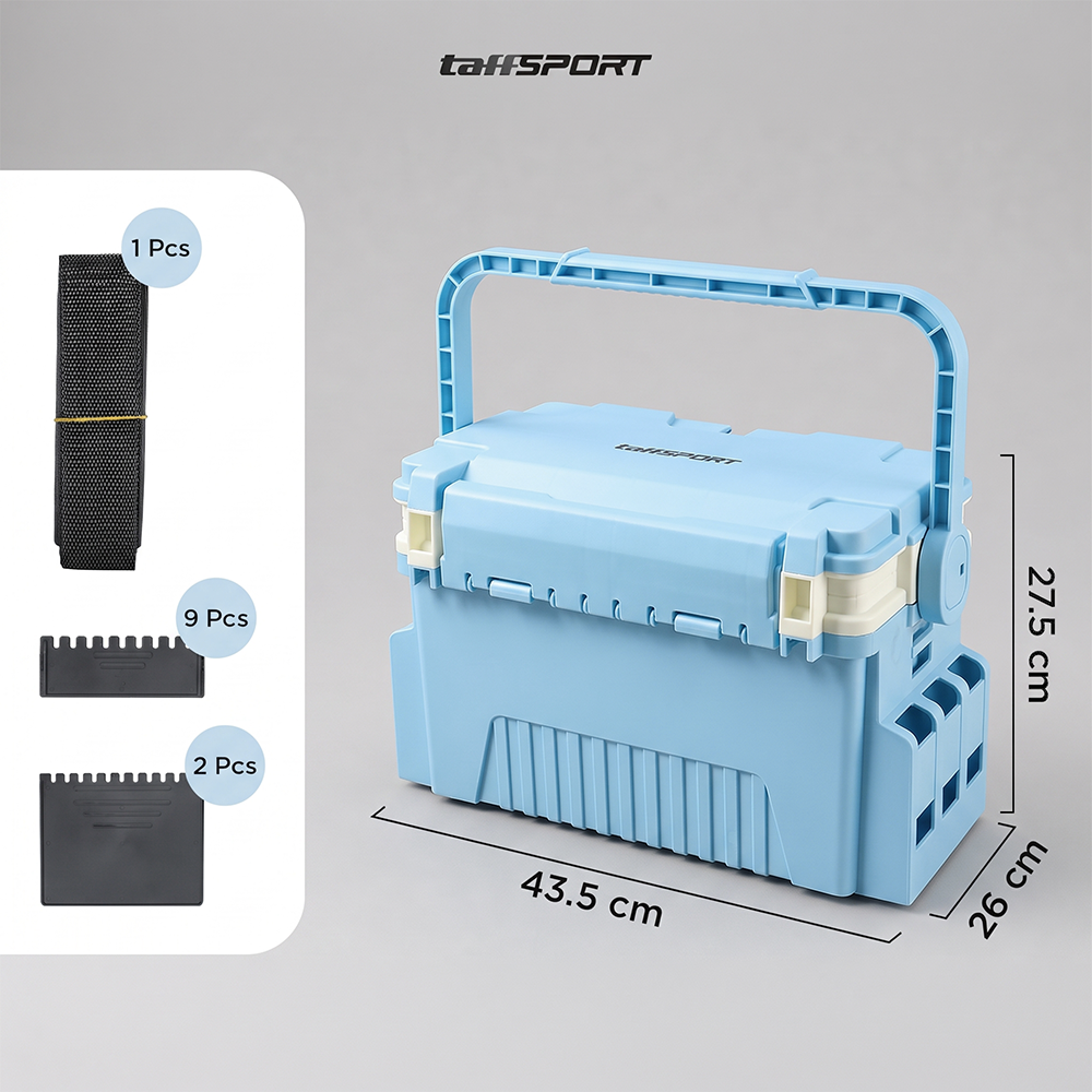 Gambar produk TaffSPORT Kotak Perkakas Pancing Fishing Tackle Box Double Layer 12L - JF-31 - 8