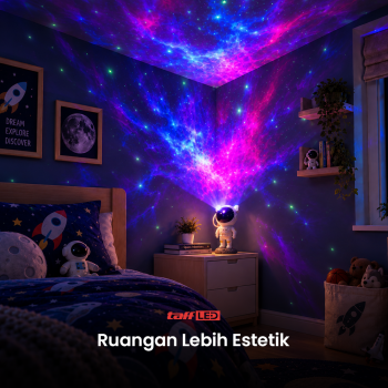 Gambar produk TaffLED Lampu Tidur Proyektor Astronaut Galaxy Light 8 Colors 240V 5W - HD481 - 4