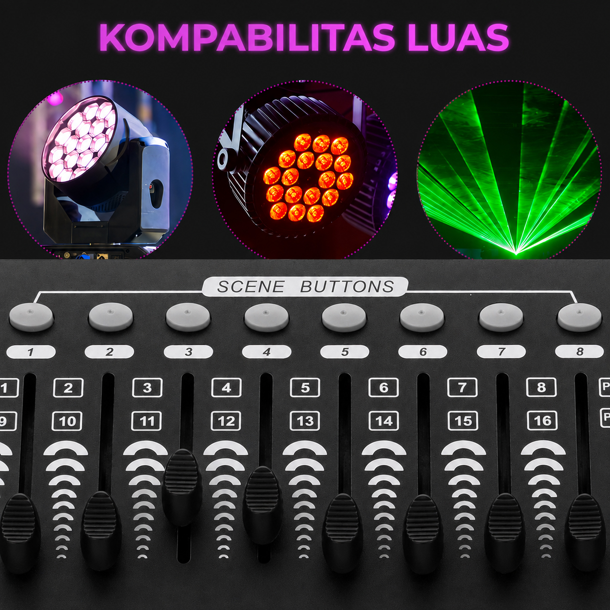 Gambar produk SHEHDS Mixer Lampu Stage Lighting Controller DMX Console DJ 192CH - SHE-DMX512 - 4