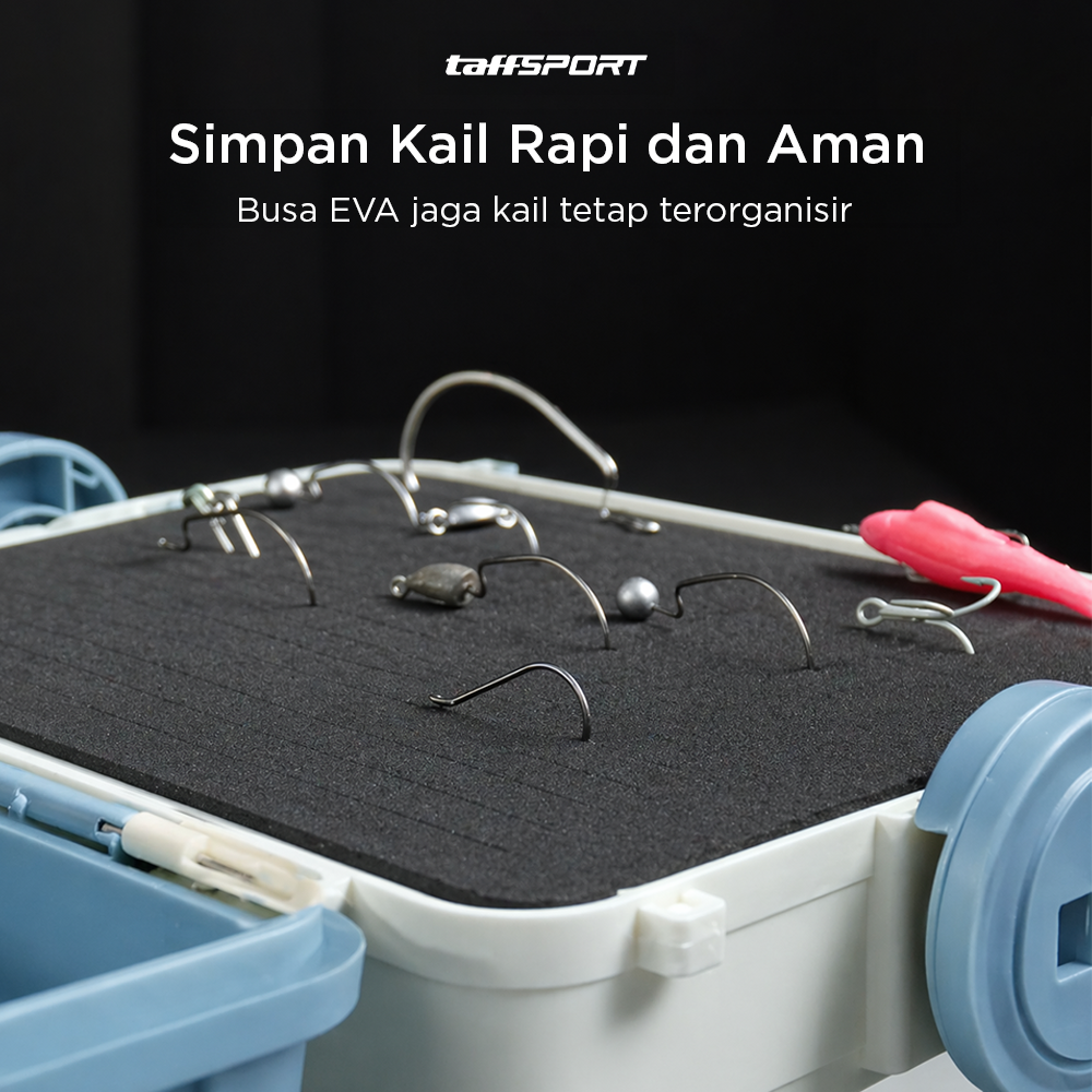 Gambar produk TaffSPORT Kotak Perkakas Pancing Fishing Tackle Box Double Layer 12L - JF-31 - 3