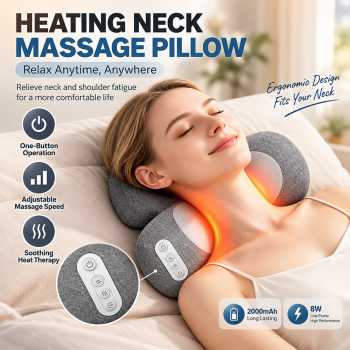 Gambar produk Huie Bantal Pijat Leher Heating Neck Shoulder Massage 8W 2000mAh - YL-T02