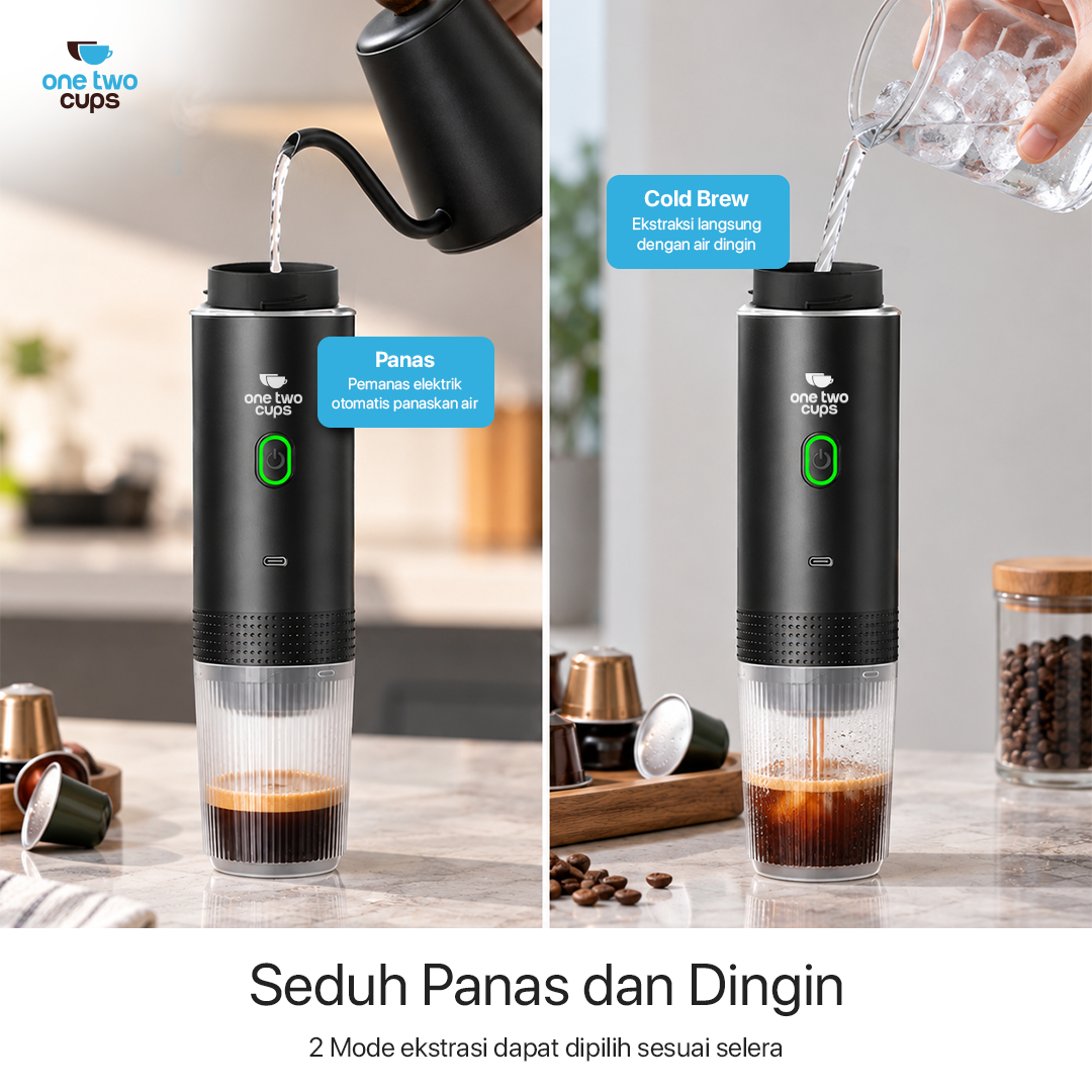 Gambar produk One Two Cups Portable Coffee Maker 3in1 7500mAh 60ml for Nespresso - KF-JN-02 - 2