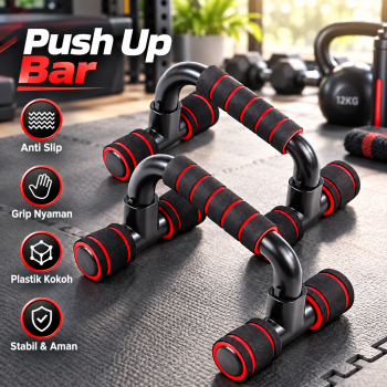 TaffSPORT Alat Bantu Push Up Handle Fitness Bar Stands 1 Pair - J946