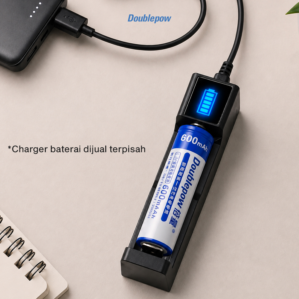 Gambar produk Doublepow Baterai Isi Ulang AA Recharge Ni-MH Button Top 600mAh 1.2V - 7