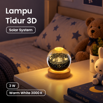 AMARYLLIS Lampu Tidur Bola Kristal 3D LED USB Warm White 3000K 3W - AM-6