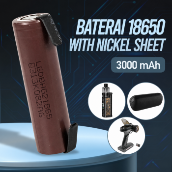 Liitokala Baterai Isi Ulang 18650 Li-Ion Flat Top 3000mAh 3.7V 1 PCS - HG2