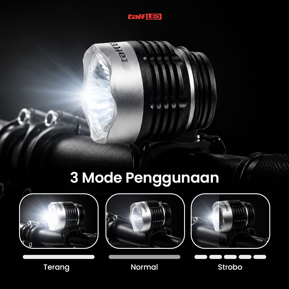 Gambar produk TaffLED Lampu Depan Sepeda LED XML-Q5 Waterproof CR2032 500 Lumens - ZHA14 - 2