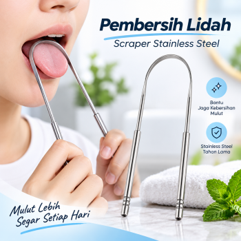 Gambar produk Biutte.co Pembersih Lidah Bau Mulut Tongue Scraper Stainless Steel - L01