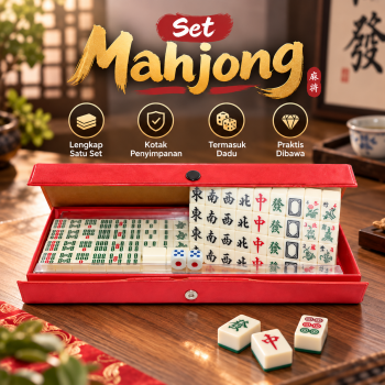 Gambar produk MOJIA Mahjong Set Portable Melamine 144 Tile with Dice Tile Rules - 31BE