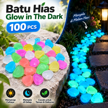 Gambar produk Imos Batu Hias Dekorasi Glow in The Dark Garden Stone 100 PCS - HC0043