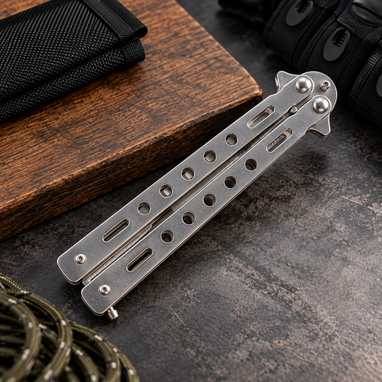 Gambar produk KNIFEZER Pisau Training Balisong Butterfly Knife - A3 - 2