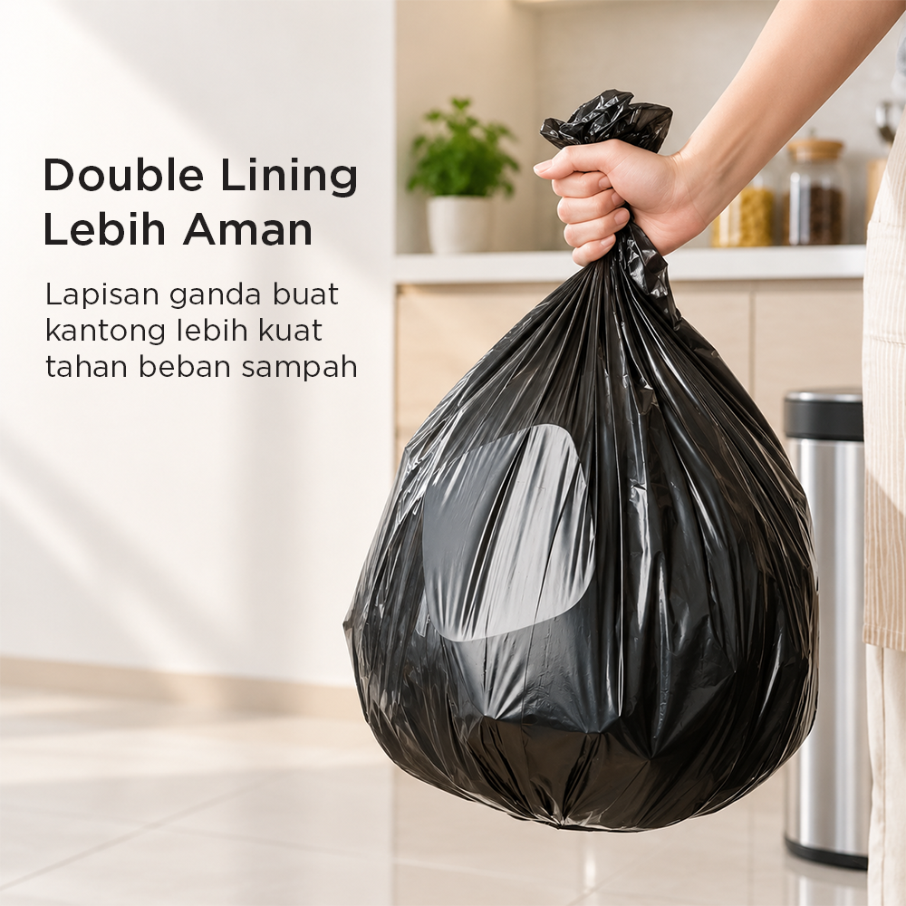Gambar produk TRASU Kantong Plastik Sampah Disposable Trash Bag 45x55cm 100 PCS - TR-45 - 1