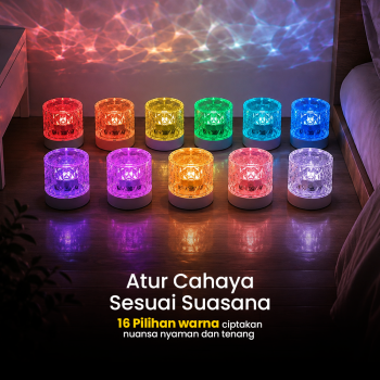 Gambar produk RISIFY Lampu Tidur Proyektor LED Water Ripple 16 Color Round 3W - SFY25 - 2