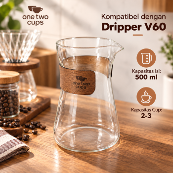 One Two Cups Coffee Server Chemex Drip Pour Over Teko Pitcher 500ml - L1
