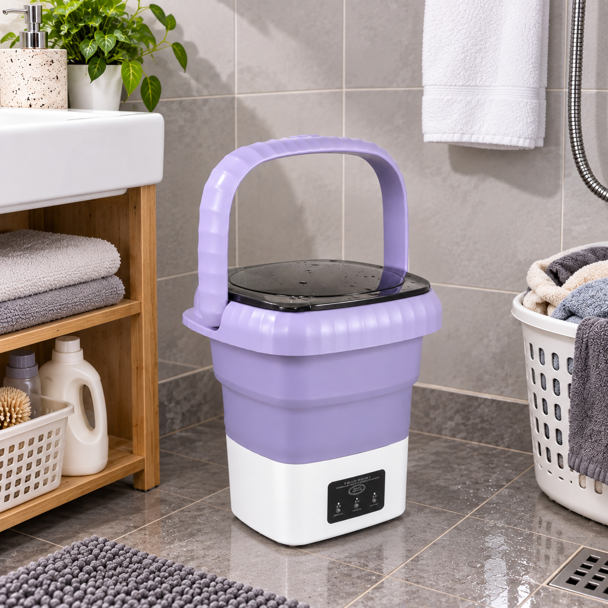 Gambar produk HAOYUNMA Mesin Cuci Mini Lipat Portable Foldable Washing Machine 6.5L - HY65 - 3