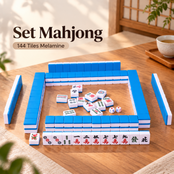 MEIYA Mahjong Set Portable 144 Tile Melamine 24mm with Dice Rules - 35BE