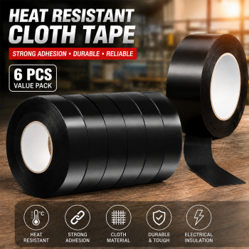 TaffPACK Lakban Heat Resistant Adhesive Cloth Tape Temperature 6 PCS - TF12