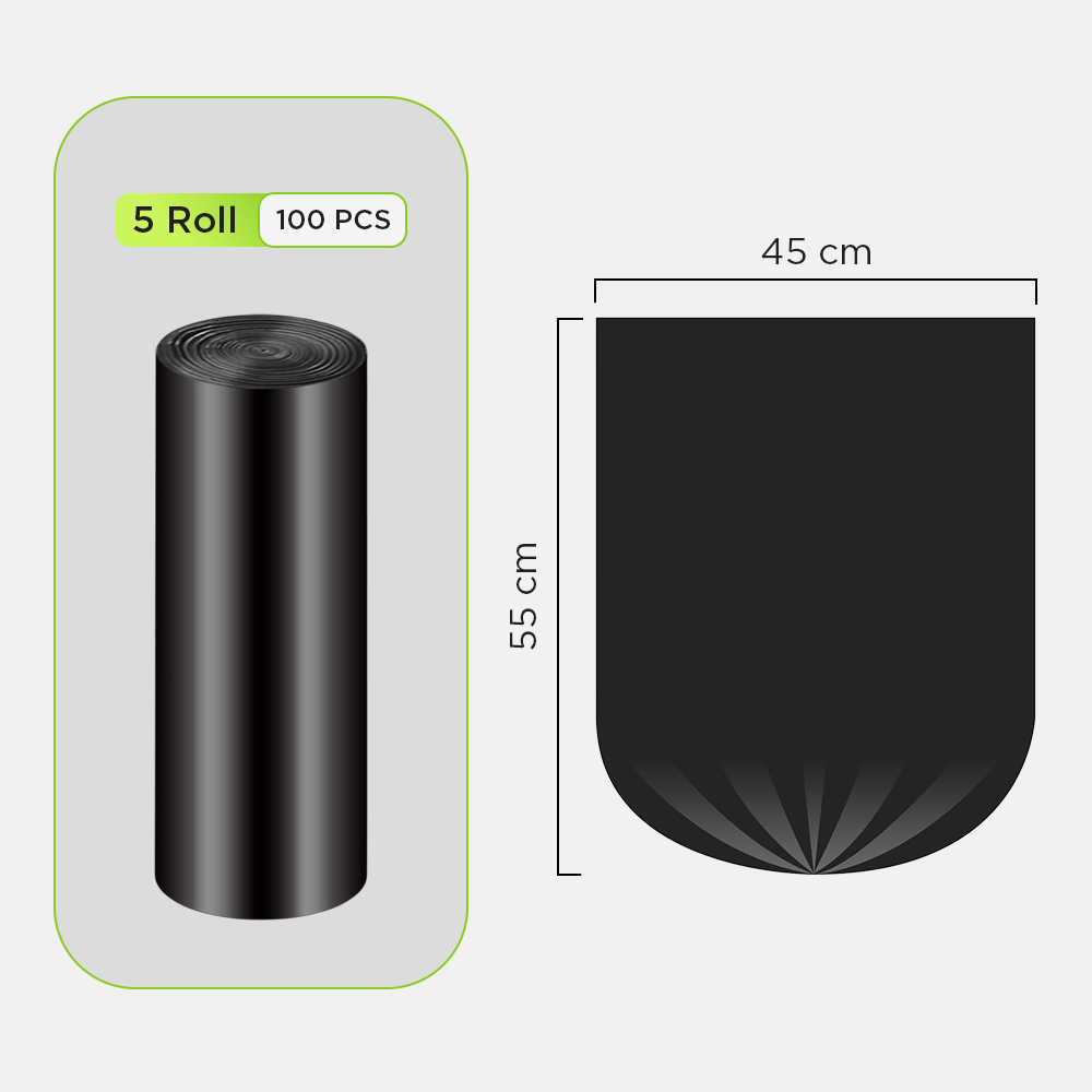 Gambar produk TRASU Kantong Plastik Sampah Disposable Trash Bag 45x55cm 100 PCS - TR-45 - 8