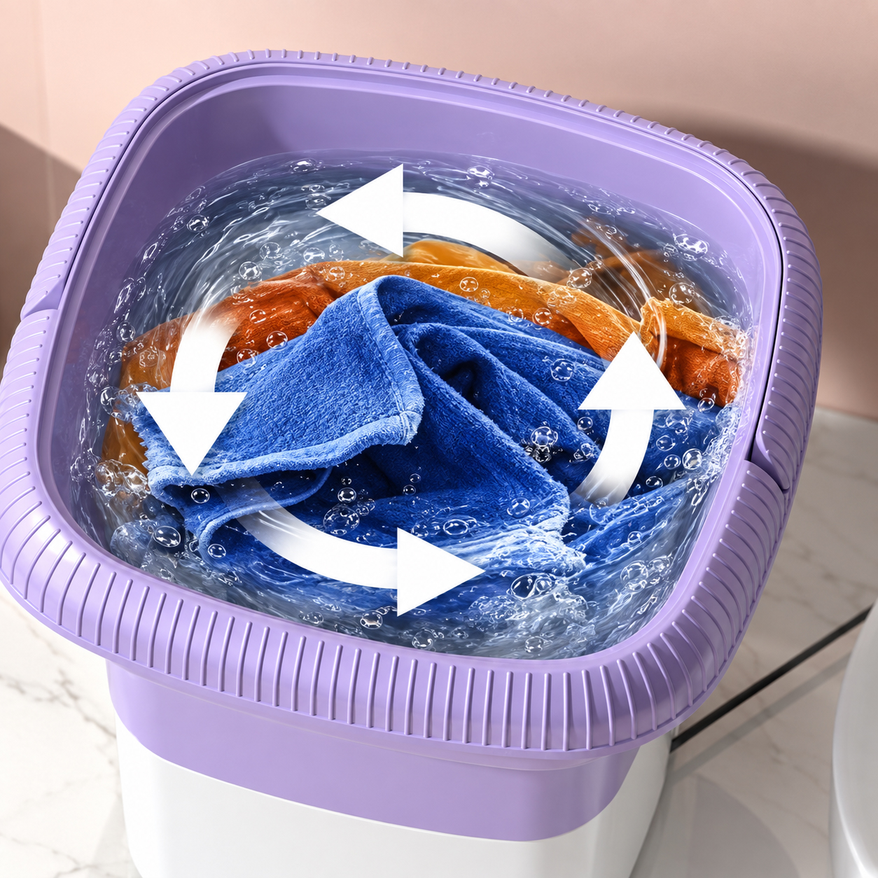 Gambar produk HAOYUNMA Mesin Cuci Mini Lipat Portable Foldable Washing Machine 6.5L - HY65 - 4