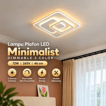 IBNUNU Lampu Plafon LED Minimalist Dimmable 3 Color 3000K-6000K 72W - White