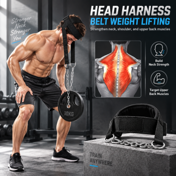Gambar produk EPROLO Head Harness Belt Neck Traps Weight Lifting Chain Fitness Gym - PR-001