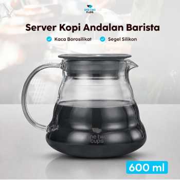 One Two Cups Coffee Server V60 Drip Pour Over Borosilicate Glass - SE101