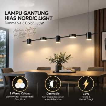 QINGYUNKE Lampu Gantung Hias Nordic Light Dimmable 3 Color 35 W - Q63