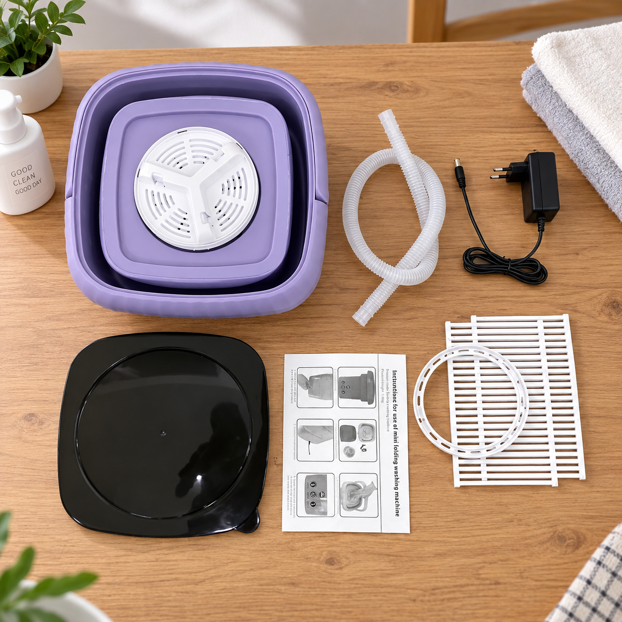 Gambar produk HAOYUNMA Mesin Cuci Mini Lipat Portable Foldable Washing Machine 6.5L - HY65 - 7