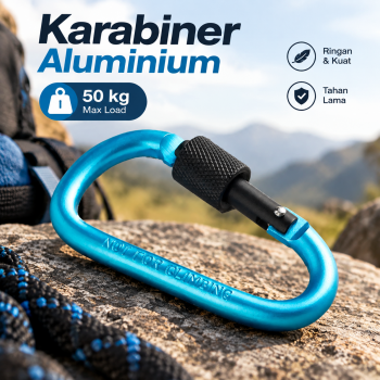 TaffSPORT Karabiner Gantungan Tas Type D Quickdraw Outdoor Aluminium - AT12