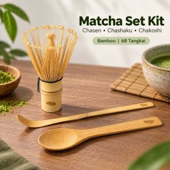 One Two Cups Matcha Set Kit Chasen Chakoshi Bamboo 68 Tangkai 4 PCS - S38