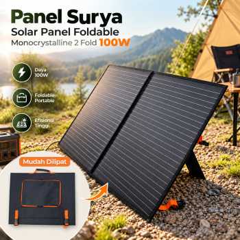 MHP Panel Surya Solar Panel Foldable Monocrystalline 2 Fold 100W - AK-100-2P