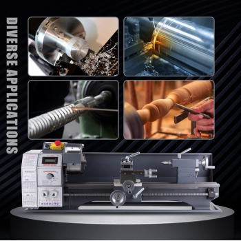 Gambar produk Taffware Mesin Bubut Mini Lathe Desktop Woodworking 1100W 220x600mm - MX-600