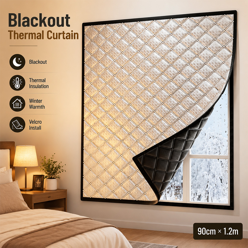 Gambar produk Ge Tirai Jendela Blackout Thermal Warm Curtain Insulated Window Velcro 90cmx1.2M - AF6 - Utama