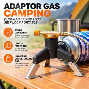 Homgee Adaptor Gas Camping Dudukan Tripod Lipat Self Lock Portable - TK-10
