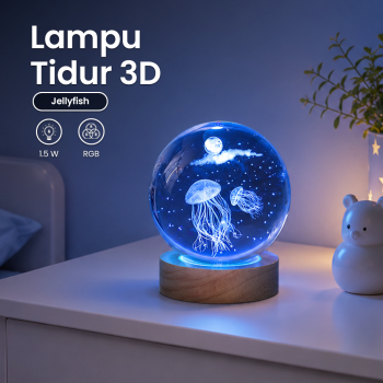 LazySpace Lampu Tidur Bola Kristal 3D RGB USB 1.5W - LS660