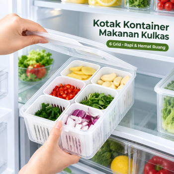 Gambar produk Strongwell Kotak Kontainer Makanan Kulkas 6 Grid - SW810