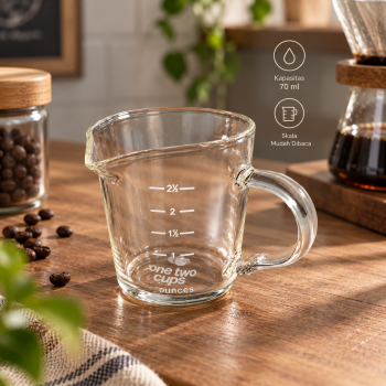 Gambar produk One Two Cups Teko Cangkir Gelas Kopi Takaran Tahan Panas 70ml - A00313
