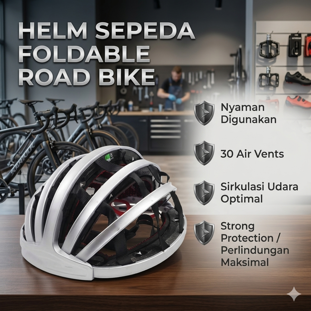 Gambar produk Wildside Helm Sepeda Foldable Road Bike Ultralight Helmet 30 Air Vent - Z40 - Utama
