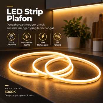 TCS Lampu LED Strip Plafon Touch Dimmable Warm White 3000K 24W 3M - TCS120